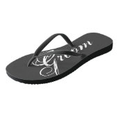 Rustiek grijs bruiloft teenslippers voor bruid en  (Schuin)