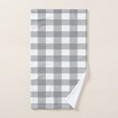 Rustiek grijs en wit Buffalo Plaid Patroon Bad Handdoek (Handdoek)