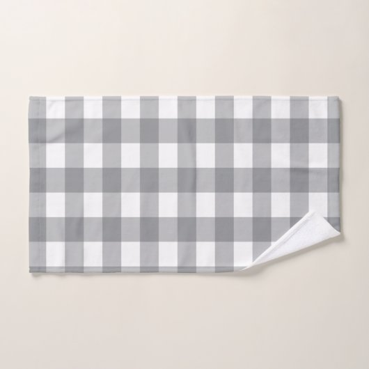 Rustiek grijs en wit Buffalo Plaid Patroon Bad Handdoek (Handdoek)