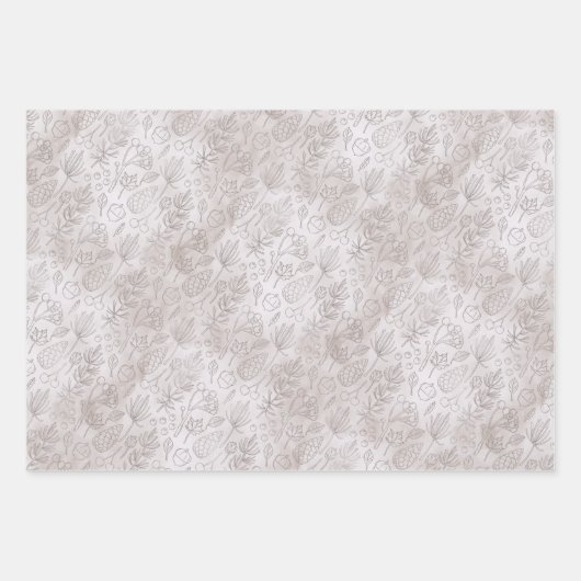 Rustiek grijs geplakt en drie bijpassende patroon inpakpapier vel (Voorkant 3)