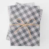 Rustiek grijs geplakt en drie bijpassende patroon inpakpapier vel (In situ)