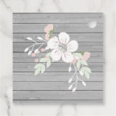 Rustiek grijs hout blush bloesem doop bedankjes labels (Achterkant)