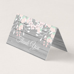 Rustiek grijs hout foto gevouwen dank u kaart