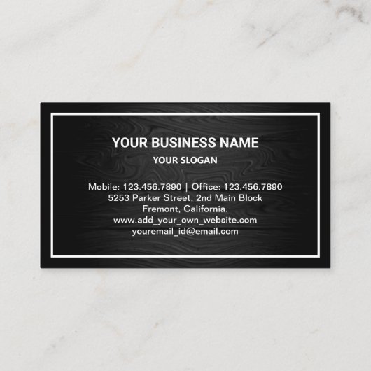 Rustiek Grijs Hout Goud Luxe Auto Huren Chauffeur Visitekaartje (Achterkant)