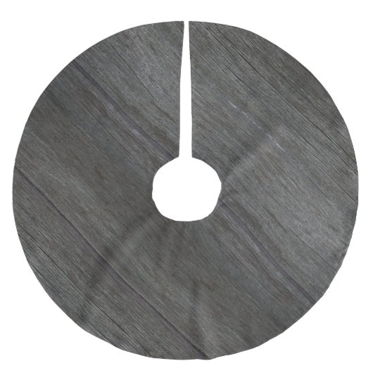 Rustiek grijs hout textuur patroon kerstboom rok (Voorkant)