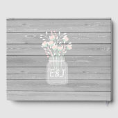 Rustiek grijs houten string lichten bruiloft gaste gastenboek (Achterkant)