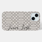 Rustiek Grijs Trellis Monogram Case-Mate iPhone Case (Achterkant (horizontaal))