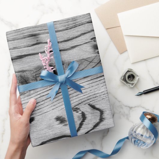 rustiek grijs zwart verbrand hout cadeaupapier (Geschenken)