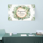 Rustiek groen 1e Verjaardag Neutraal Party Spandoek (Beurs)