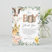 Rustiek groen Boerderij Barnyard Animals Het is ee Bedankkaart (Staand voorkant)