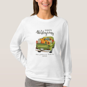 Rustiek Groen Boerderij Vrachtwagen Thanksgiving F T-shirt