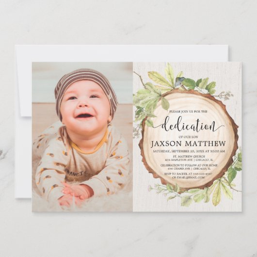 Rustiek groen bos inwijdingsfoto kaart (Voorkant)