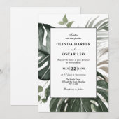 Rustiek groen botanische Waterverf bruiloft Kaart (Voorkant / Achterkant)