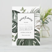 Rustiek groen botanische Waterverf bruiloft Save The Date (Staand voorkant)