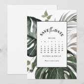 Rustiek groen botanische Waterverf bruiloft Save The Date (Voorkant / Achterkant)