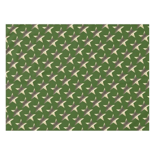 Rustiek Groen Bruin Sterren Patroon Feestelijke Ke Tafelkleed (Voorkant (Horizontaal))