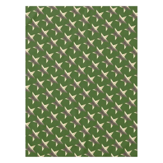 Rustiek Groen Bruin Sterren Patroon Feestelijke Ke Tafelkleed (Voorkant)