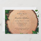 Rustiek groen en hout plak bruiloft douche kaart (Voorkant)