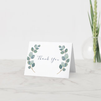 Rustiek groen Eucalyptus zomerhuwelijk. Bedankkaart