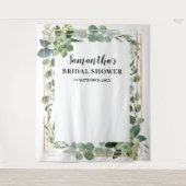 Rustiek groen gebladerte succulent bloemengoud wandkleed (Voorkant)