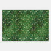 Rustiek  groen gouden folie gewei patroon inpakpapier vel (Voorkant 3)