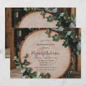 Rustiek groen & hout Slice Bachelorette Party Kaart (Voorkant / Achterkant)