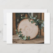 Rustiek groen & hout slice repetitie diner kaart (Achterkant)