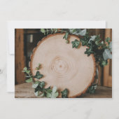 Rustiek groen & hout slice verlovingsfeest kaart (Achterkant)