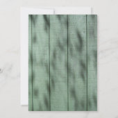 Rustiek Groen Hout Wit Scrollwork Save the Date (Achterkant)