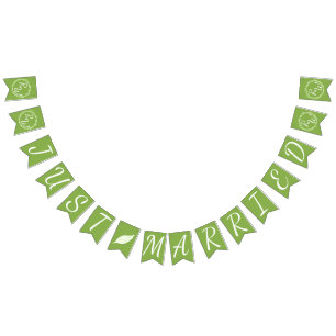 Rustiek groen Huwelijkswijnstok net getrouwd Vlaggetjes