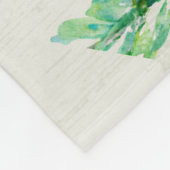 Rustiek groen krans Waterverf Monogram Initiaal Fleece Deken (Hoek)