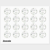 Rustiek groen loof gouden doop dank u ronde sticker (Vel)