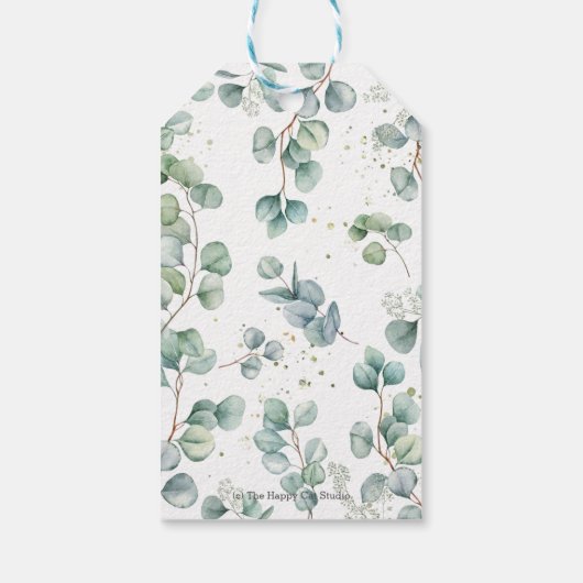 Rustiek groen Olifant Boy Baby shower Dank u Cadeaulabel (Achterkant)