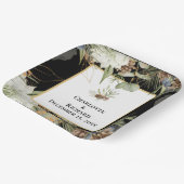 Rustiek groen & Pinecones op zwart Papieren Bordje (Gebogen)