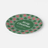 Rustiek Groen Plaid Vrolijk Kerstfeest Papieren Bordje (Gekanteld)