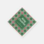 Rustiek Groen Plaid Vrolijk Kerstfeest Servet (Hoek)