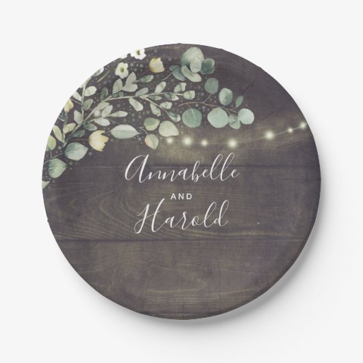 Rustiek groen Plattelandsfeest Papieren Bordje (Voorkant)