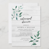 Rustiek groen repetitie diner kaart (Voorkant)