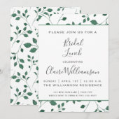 Rustiek groen Waterverf gebladerte | Bruidslunch Kaart (Voorkant / Achterkant)