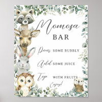 Rustiek groen Woodland Dieren Moomosa Bar Sign
