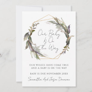 Rustiek groen Zwangerschap Aankondiging