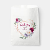 Rustiek Hart Bourgondië & Blush | Dank je bruiloft Bedankzakje (Voorkant)