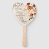 Rustiek Hart Hout Gesneden Snij Terracotta Huwelij Handwaaier (Achterkant)