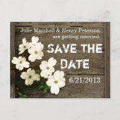 Rustiek hek met bloemen bruiloft opslaan van de da aankondigingskaart (Voorkant)