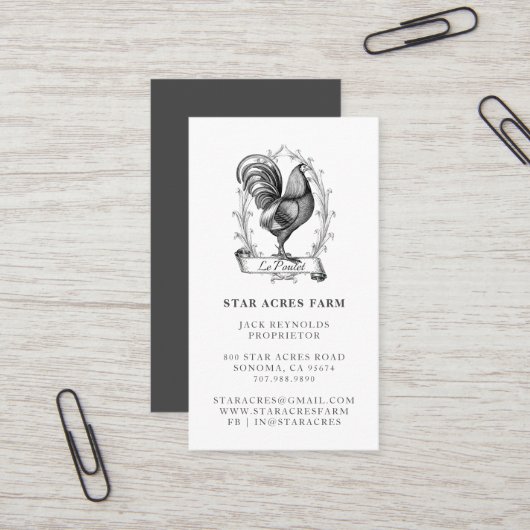 Rustiek  Hen Boerderij Visitekaartje (Voorkant / Achterkant in situ)