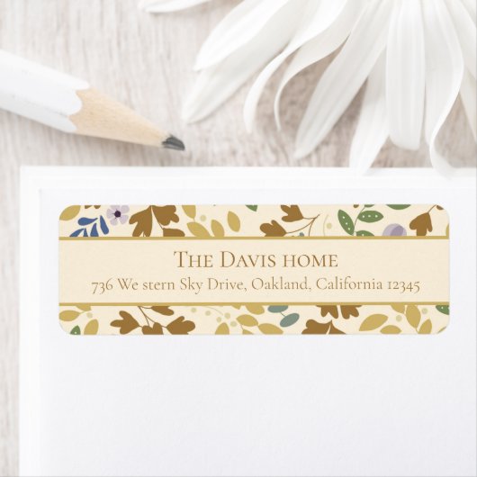 rustiek Herfst-bladpatroon Etiket (Insitu)