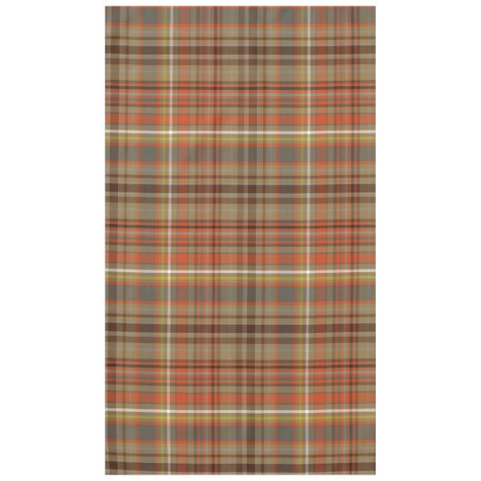 Rustiek Herfst Plaid Bruin Sinaasappel Grijs Goud  Tafelkleed (Voorkant)