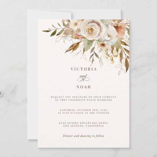 Rustiek herfst Roos Botanisch Kaart (Voorkant)