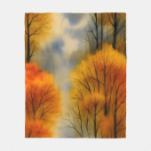 Rustiek Herfstbos - Herfst Waterverf Fleece Deken (Voorkant)