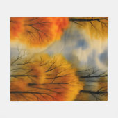 Rustiek Herfstbos - Herfst Waterverf Fleece Deken (Voorkant (Horizontaal))